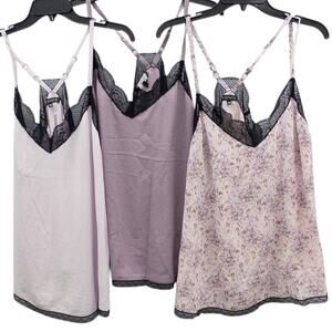 1 State Lavender Black Lace Racerback Cami Camisoles Top Bundle Women's 2X 3X